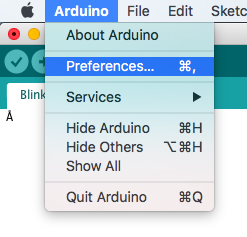 Arduino -> Preferences